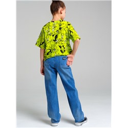 Брюки текстильные джинсовые для девочек