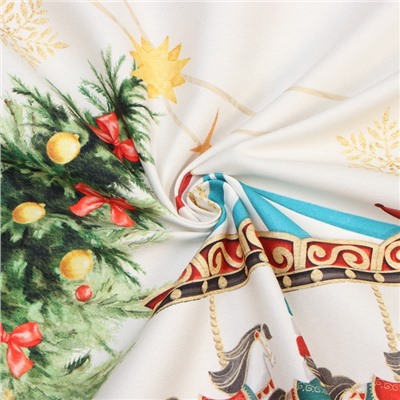 Скатерть новогодняя Этель «Щелкунчик» 150×220 см, с ВГМО, 100% хл, саржа 190 г/м²