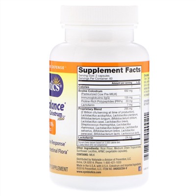 Symbiotics, Candida Balance с Colostrum Plus, 120 растительных капсул