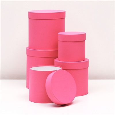 Набор круглых коробок 5в1 «Краски», розовый, 25×25×25 - 19×19×19 см