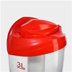 Башня пивная «Вавилон», колба 3 л, подсветка, батарейка Ag10, красная