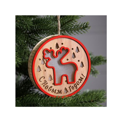 Ёлочная игрушка «Олень», 13.5 см, 1 LED, от батареек, свечение тёплое белое