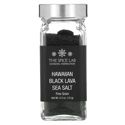 The Spice Lab, Hawaiian Black Lava Sea Salt, Fine Grain, 4.3 oz (121 g)