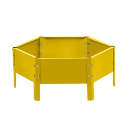 Клумба оцинкованная, d=60 см, высота бортика 15 см, жёлтая, Greengo