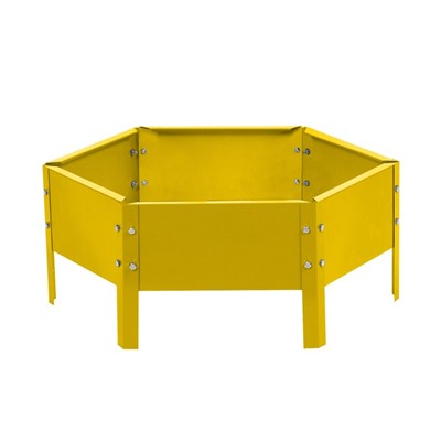 Клумба оцинкованная, d=60 см, высота бортика 15 см, жёлтая, Greengo