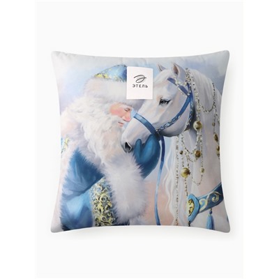 Подушка декоративная новогодняя «Этель» Silver Hoof, 40×40 см, велюр