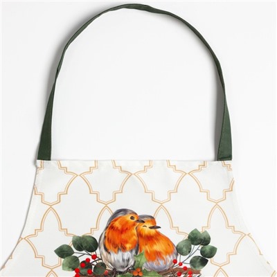 Фартук новогодний «Этель» Robin 60×70 см, 100% хлопок, саржа 190 г/м²