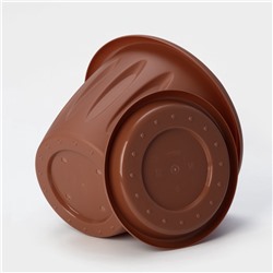 Горшок для цветов с поддоном «Фелиция», 6.4 л, пластиковый, цвет терракотовый