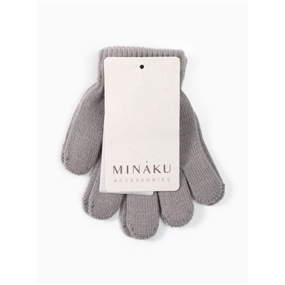 Перчатки детские MINAKU, однослойные, серые, 14 см