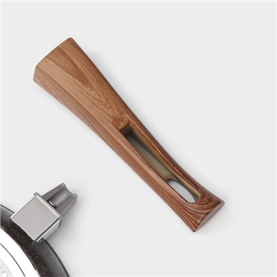 Сковорода Magistro Granit, d=26 см, съёмная ручка soft-touch, антипригарное покрытие, индукция, кованый алюминий, чёрная