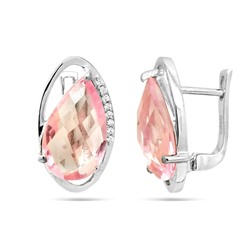 Серьги из серебра морганит, Грацио