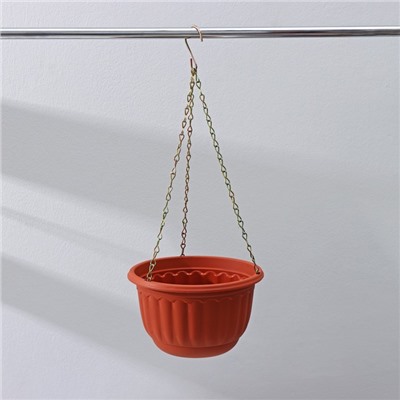 Кашпо для цветов подвесное с дренажной сеткой «Веста», 2 л, пластик, коричневое