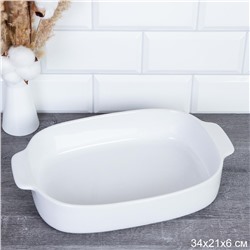 Форма для запекания 34х21х6 см с ручками / WE-026 /уп 16/