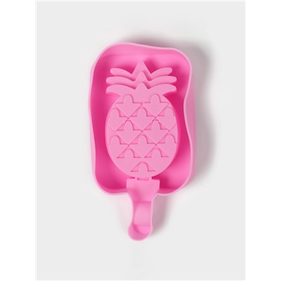 Форма для мороженого Доляна «Ананас», силикон, 14×7.5×2.5 см, розовая