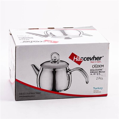 800-304 Чайник металлический 1л Hascevher Cigdem нерж/ст (х6)