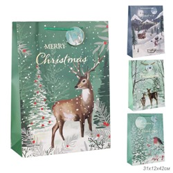 Пакет подарочный 31х42х12см / 5286ХL /уп 12/300/Новый год