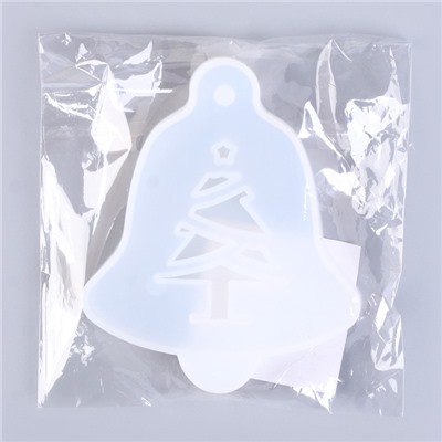 Молд силикон, подвеска «Колокольчик с елочкой»