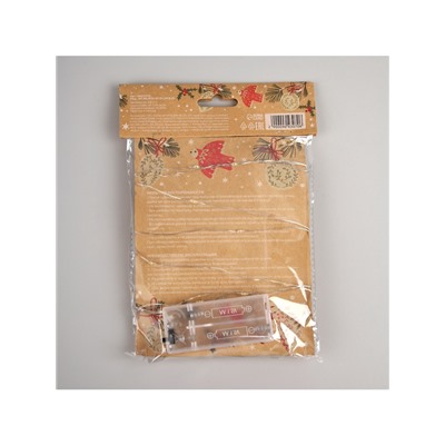 Гирлянда «Нить» 2 м роса с насадками «Прищепки-чулок», IP20, серебристая нить, 20 LED, батарейки ААх2 (не в комплекте), свечение тёплое белое