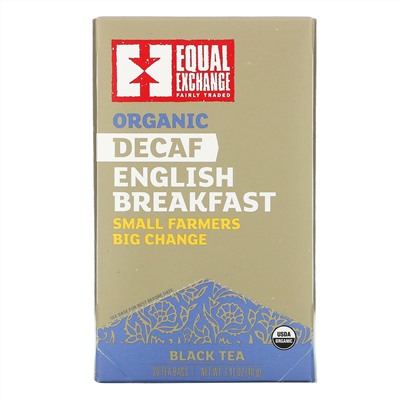Equal Exchange, Organic Decaf English Breakfast, Black Tea, 20 Tea Bags, 1.41 oz ( 40 g)