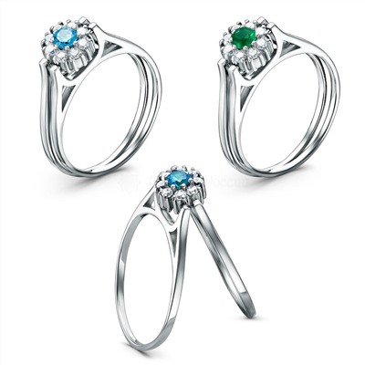 Кольцо-трансформер (перевёртыш) из серебра с фианитами родированное 925 пробы 1-4701-001р20232