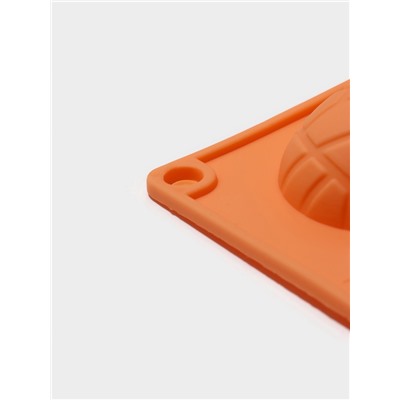 Форма для выпечки Доляна «Пасха. Шоколадное яйцо», силикон, 9 ячеек, 28×16×2 см, оранжевая