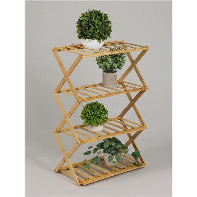 Подставка для цветов Greengo, 4 полки, 50×25×68 см, напольная, бамбук