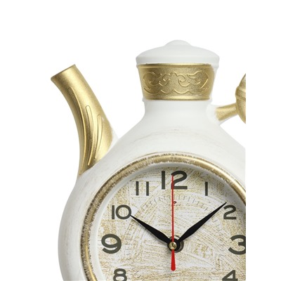 Часы настенные интерьерные «Сангино», для кухни, бесшумные, 26.5×24 см, d=13 см, белые, от батарейки 1×АА