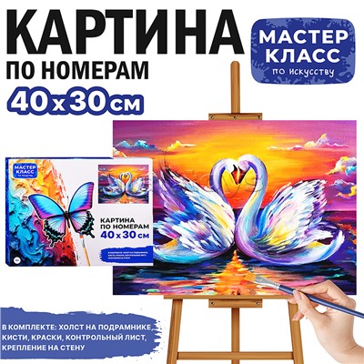 Набор для рисования "Картина по номерам 30х40см. Неразлучники"