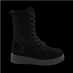 Ботинки из натуральной кожи на меху РМ-075-3 черные