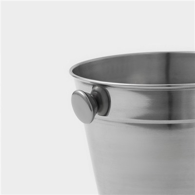 Ведро для льда Доляна, 1.35 л, 14×13.5 см, нержавеющая сталь, хромированное