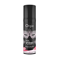 Съедобный жидкий вибратор Dual Vibe! со вкусом клубничного джина с тоником - 15 мл.