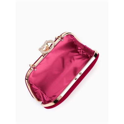 Сумка-клатч женская вечерняя на фермуаре, жёсткий корпус, с акцентной застёжкой, розовая