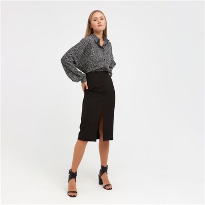 Юбка миди женская MINAKU: Classic, чёрная, размер 42