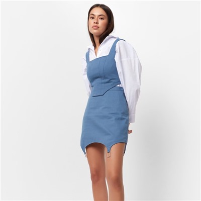 Корсет женский джинсовый MIST: Denim, размер 48, синий