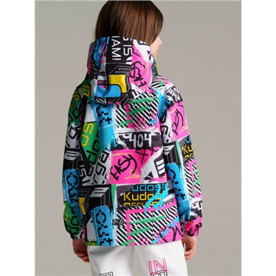 Куртка текстильная с полиуретановым покрытием для девочек (ветровка)