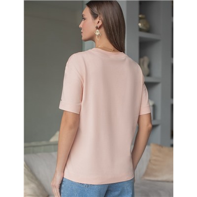 Свободная футболка из премиального хлопка с эластаном