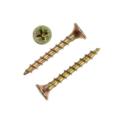 Саморез по дереву 3.5×32 мм, крупная резьба, желтый цинк, в упаковке 15 кг .