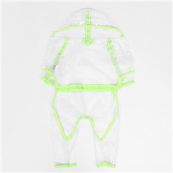 Дождевик-комбинезон для собак, р-р 2XL (ДС 42, ОГ 57 см, вес 16-20 кг), прозрачный-жёлтый