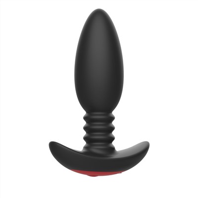 Черная анальная вибропробка Anal Vibrator с пультом ДУ - 13,5 см.
