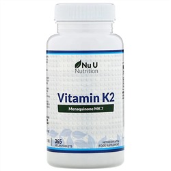 Nu U Nutrition, Витамин K2, 365 растительных таблеток