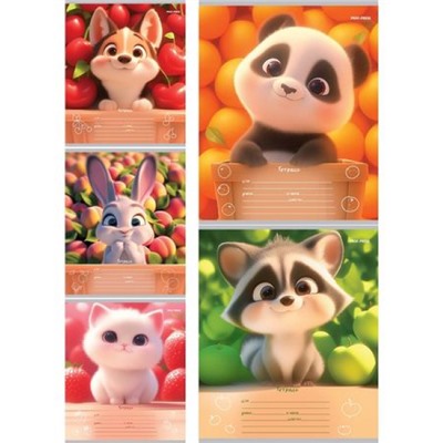 Тетрадь  12л  1 класс косая линия "ЗАБАВНЫЕ ПУШИСТИКИ - 1" 12-4464 Проф-Пресс