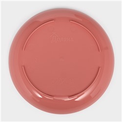 Горшок для цветов с поддоном Доляна «Арена», 2 л, пластиковый цвет коралловый