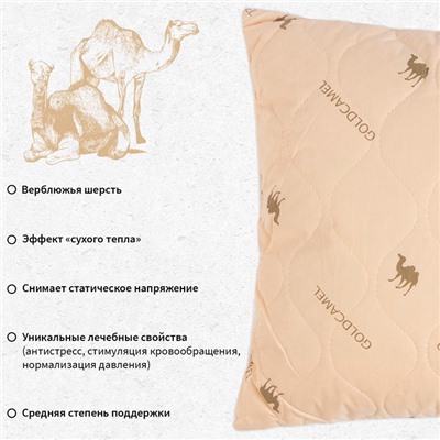 Подушка «Этель», подстёжка — верблюжья шерсть, 50×70 см, тик