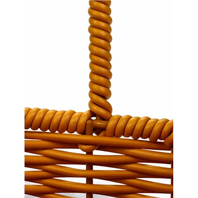 Корзина плетёная для хранения «Заяц», 17×17×17 см, ручка h=16 см, коричневая