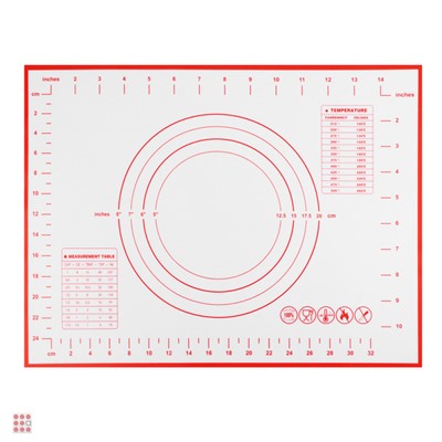 VETTA Коврик для раскатки теста с разметкой, 40x30см, силикон