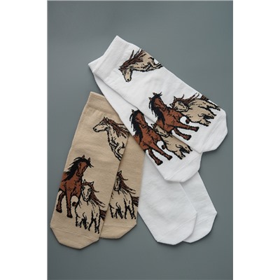 Носки женские Лошадки (набор 3 пары)