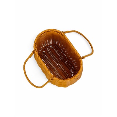 Корзина плетёная для хранения, 21×13×17 см, ручка h=13 см, коричневая