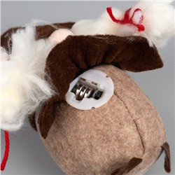 Светодиодная фигура «Гном-боровик» 8×20×8 см, текстиль, батарейки AG10×3 (в комплекте), свечение тёплое белое