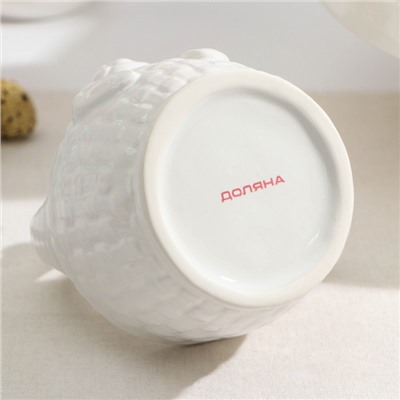 Конфетница Доляна «Зайка», 12×12×14.7 см, доломит, белая