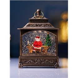 Фигура светодиодная «Дед Мороз» 5.5×14×19.5 см, от батареек 3хААА, музыка, USB, свечение тёплое белое